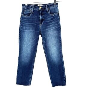 KUT from the Kloth Rachael High Rise Fab Ab Mom Jeans Women's 6 Ankle Crop Fray